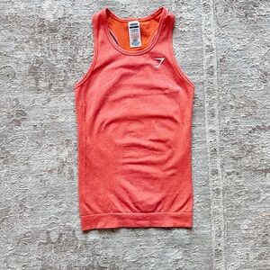 Gymshark Vital Seamless Orange Athletic Bodycon Strecth Active Tank Top S